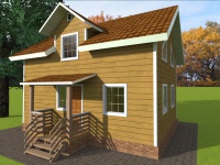 Дом из бруса 6х8 | Полутороэтажные деревянные дачные дома 6х8